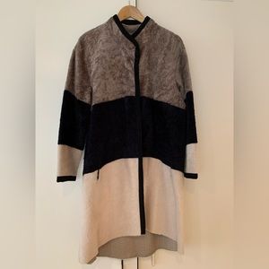 Leather reversible coat